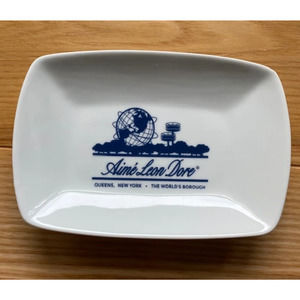 Aime Leon Dore unisphere Blue soap dish rare White Porcelain 6" x 4" ALD